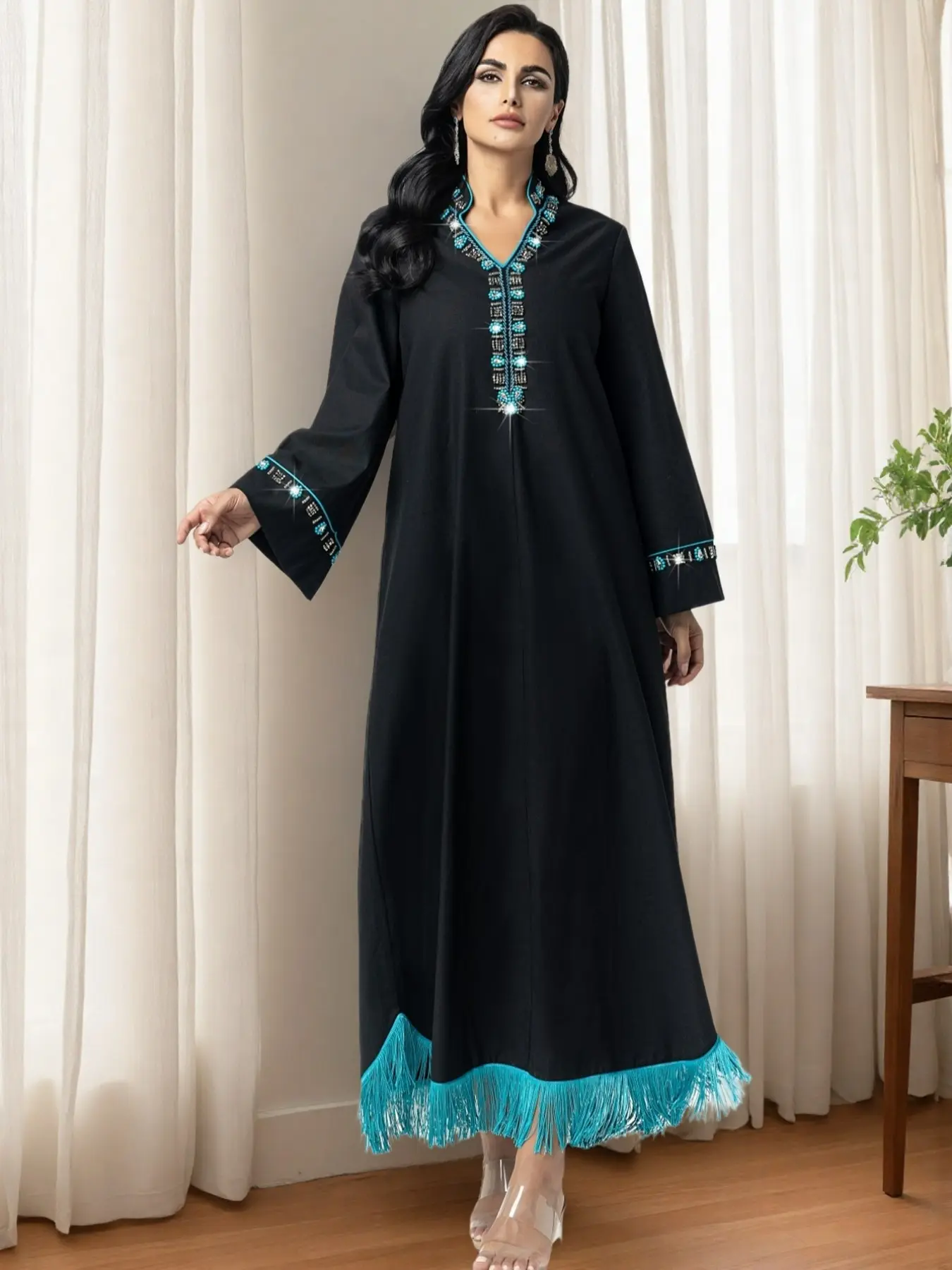 5013 Arabic Traditional Women's Long Robe with Exquisite Rhinestone  Accents, Perfect for Parties and Festivals, Elegant Attire for  Celebrations, Arabic Clothing, Islamic Muslim Clothing, Muslim Women Gowns  - TikTok Shop