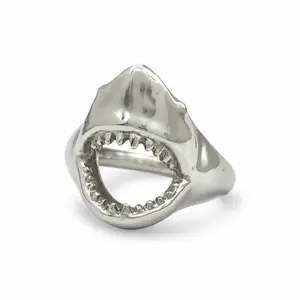 Great White Shark Mouth Sterling Silver Ring