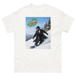 Mountain Jew Snowboard Graphic TShirt, Funny Winter Snowboarder Parody Design, Soft Cotton Fabric, Unisex Fit For Snowboard Lovers, Gift For Winter Sports Fans
