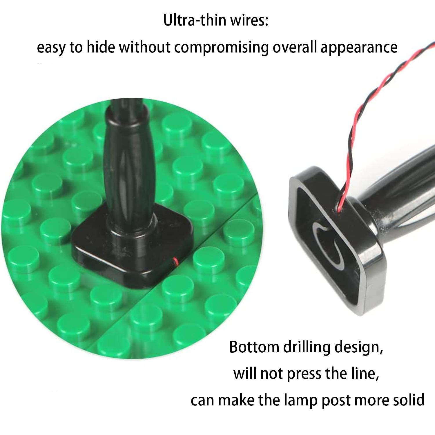 LYBMTWF 10PCS LED Street Light Kit for Building Blocks – Battery Operated USB City Lamp Post Accessories Warm Light DIY Upgrade for Display Case Diorama Mini Bricks