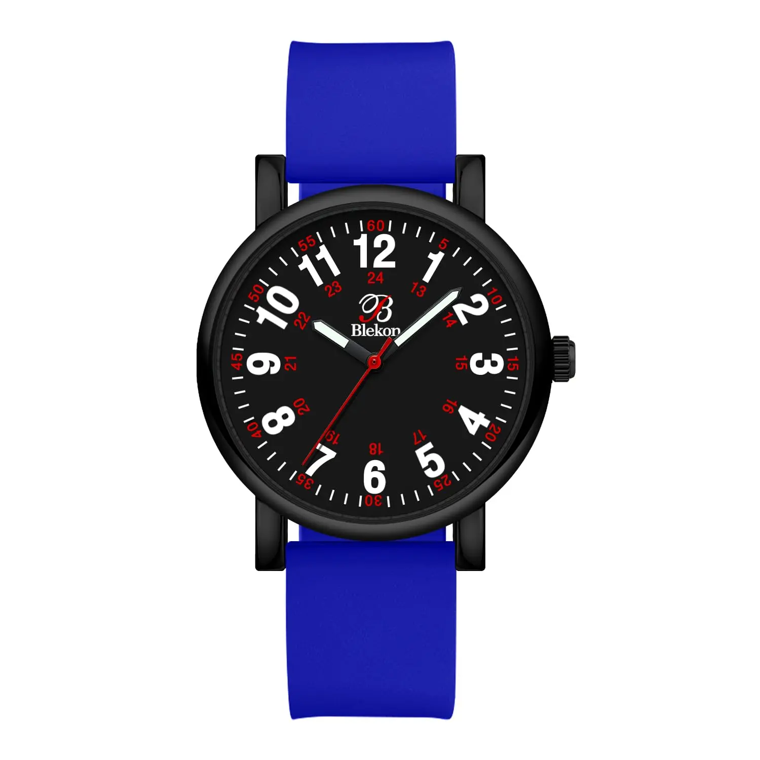 Blekon Original Nurse Watch with Second Hand – Nursing Student Essentials Work Watches for Women, Clip-On Analog Wristwatch for Nurses & Medical Students with Sweeping Secondhand (Black/Blue)