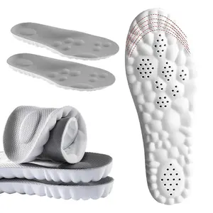 4D Cloud Insoles for Men and Women, Memory Foam Cloud Insoles Super Soft Anti-Fatigue, Shock Absorption, Relieve Foot Pain, (Gray, Women 6.5-15 / Men 5.5-14)