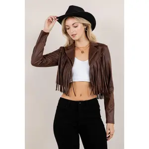 T9575 Suede Fringe Jacket