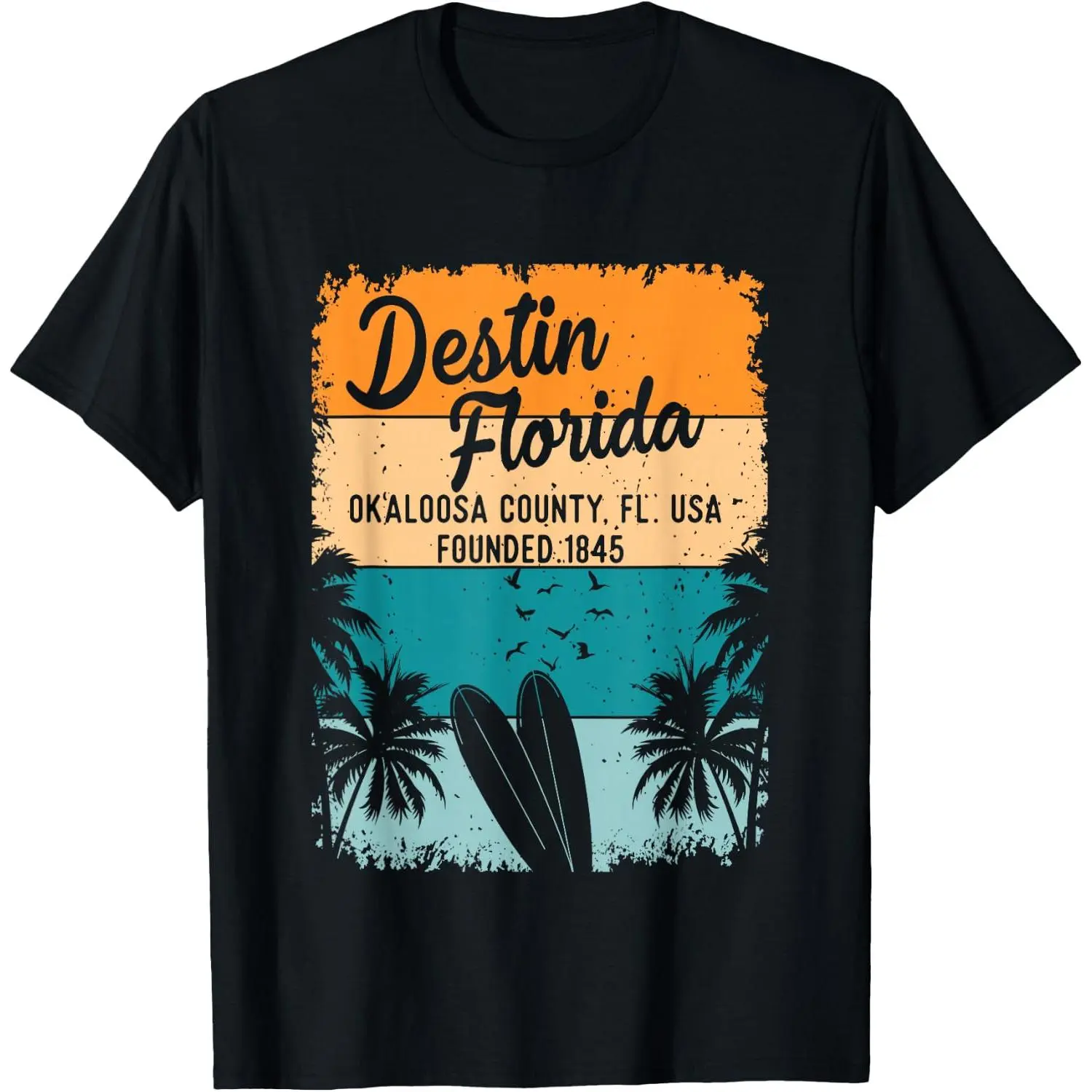 Destin Florida FL Beach Souvenirs and Gifts Men Women Kids T-Shirt Pure Cotton Graphic Tees Menswear Top: Gifts for Men & Women