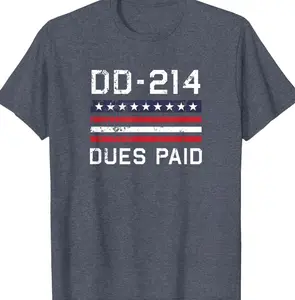 DD-214 Dues Paid US Military Veteran Alumni Served Flag T-Shirt