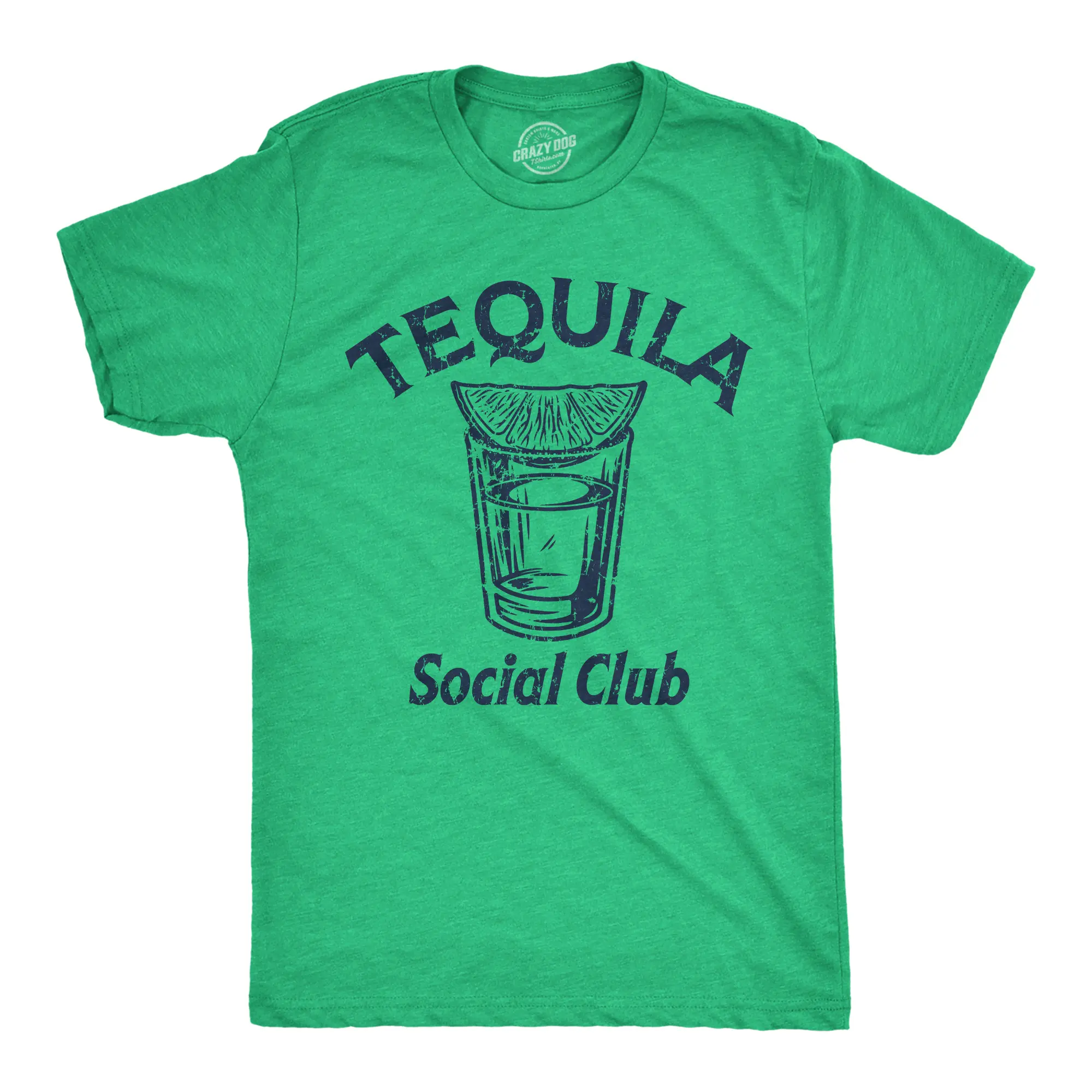Mens Tequila Social Club T Shirt Funny Liquor Shot Drinking Lovers Tee for Guys Mens Funny T Shirts Cool Vintage Fashion T-Shirt Gift Classic Menswear Liquor Apparel for Men Funny Drinking Short Sleeve Novelty Green -