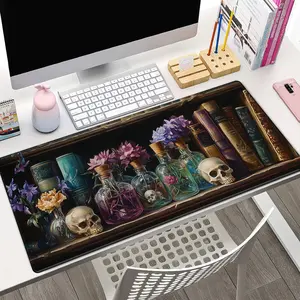 Bookshelf Pattern Mouse Pad, Rectangle Gaming Mouse Pad, Anti-slip Mousepad, Office Desk Keyboard Mouse Mat for Home Office Game Room Desk, Desk Accessories