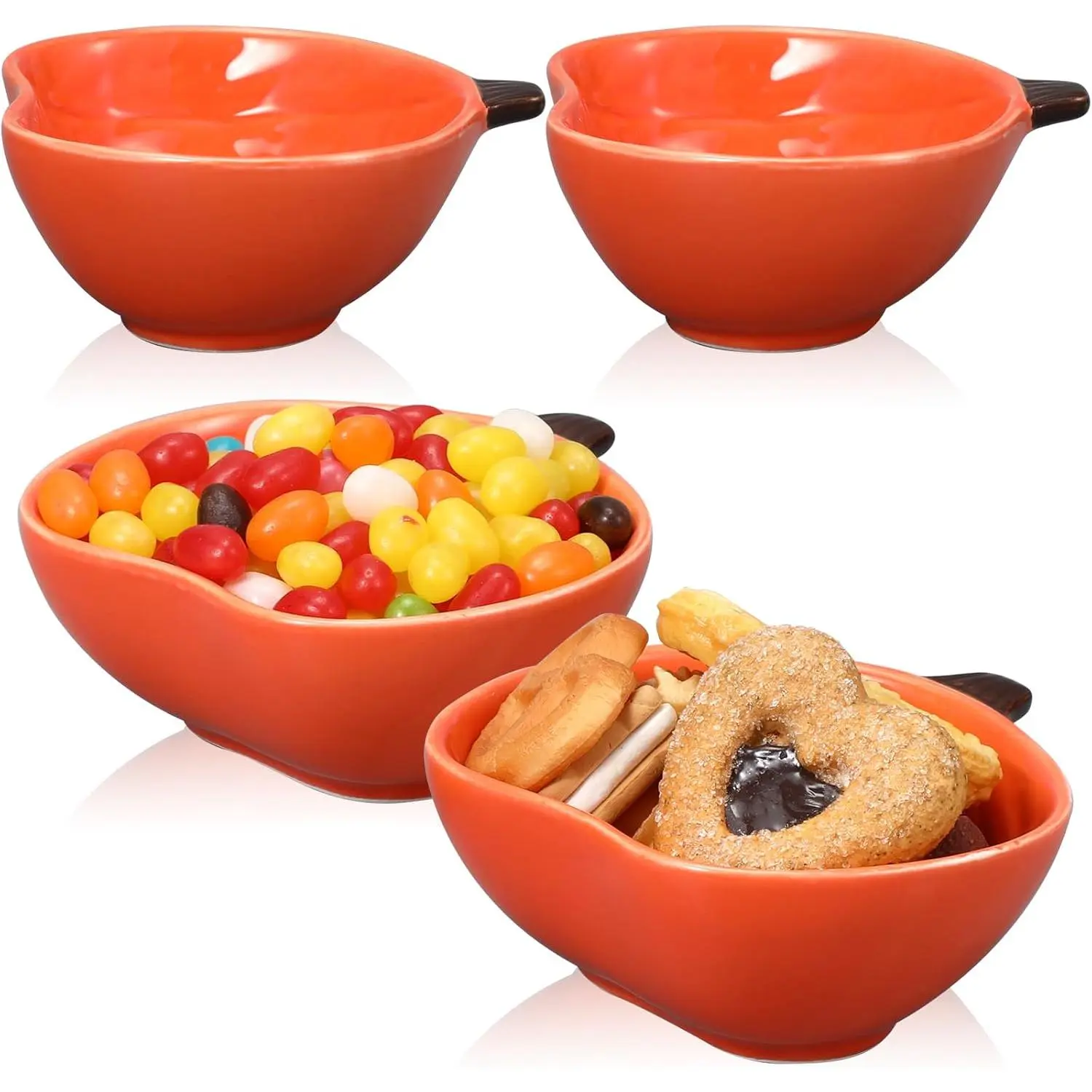 2 count Fall Ramekins 6 oz Oven Safe Pumpkin Ceramic Ramekins Small Creme Dishes Dipping Pumpkins Baking Dish Thanksgiving Pumpkin Shaped Bowl Plates for Kitchen Party Snack Serving Dip Sauce Condiments