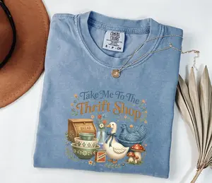 Comfort Colors Take Me To The Thrift Shop T-Shirt, Thrifting T-Shirt, Retro Graphic Tee, Funny Thrift Lover Shirt, Gift Tee