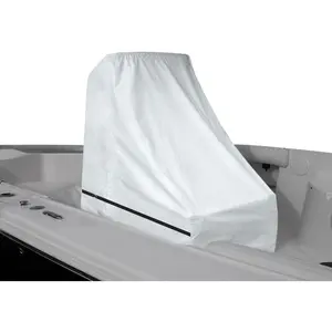 Center Console Boat Cover UPF 50+, 420D Waterproof Boat Cover, Center Console Cover with Windproof Straps, Silver(Large Size up to 40" L 46" W 45" H)