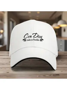 1pc, Adjustable Sandwich Baseball Cap about, Lightweight Printed Women'S Hat, Es Posible" Men'S Sun Hat, Ideal Gift for Parties And Birthdays