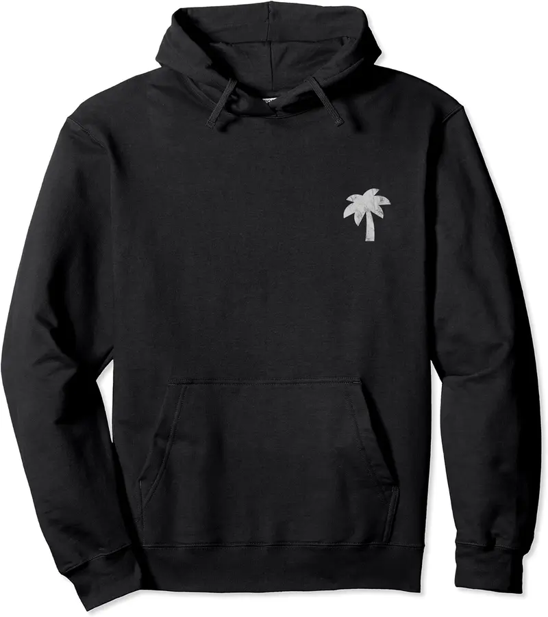 Paradise Honolulu Hawaii Skull N Palm Tree Vintage Style Pullover Hoodie - Santinomark Shop 37B0C6PKMRGX