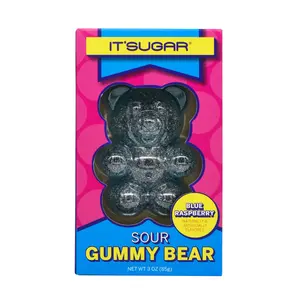 IT'SUGAR Blue Raspberry Sour Gummy Bears 3oz Chewy Sweet-and-Tangy Flavor for Snacking and Sharing Perfect for Sharing with Friends and Family