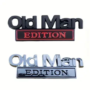 Premium 3D Car Emblem Sticker Metal Badge Bumper Decals for Cars Trucks SUVs Tailgate Name Sticker Old Man Edition - Gift for Drivers on Father's Day Retirement