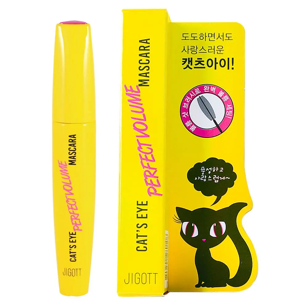 JIGOTT Cat's Eye Perfect Volume Mascara - 12g Creamy Thick Cosmetic, Easy-Remove, Precise Zig-Zag Brush Thickening Mascara for Adults, Allantoin-Infused, Lashes on Fleek, 12-Month Shelf Life, Beauty & Personal Care Makeup, Full Volume