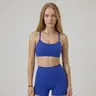 PAVOI Women's Buttery-Soft High-Stretch Sports Bra - 4-Way Stretch Follows Motion, Skin-Safe Fabric, Pull-On, Quick-Dry, Breathable, Y-Back Racerback, Scoop Neck, Removable Pads, D to DD Support for Pilates, Fitness