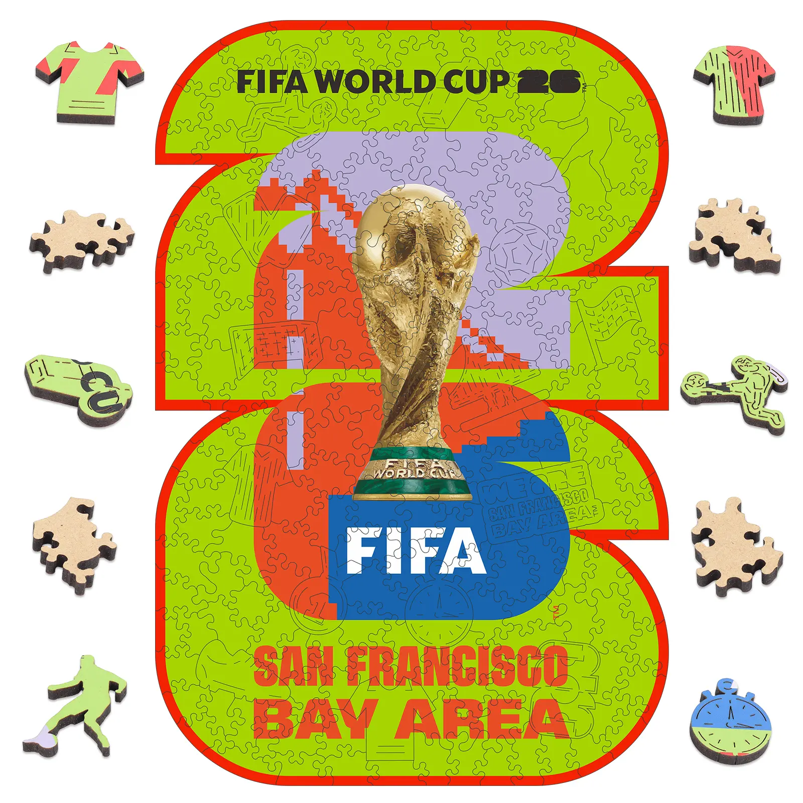 FIFA World Cup 2026 San Francisco Bay Area Jigsaw Puzzle Officially Licensed 200 Laser-Cut Pieces 5MM Thick Soccer Fan Gift Modern Home Decor 8.4"x12.6"