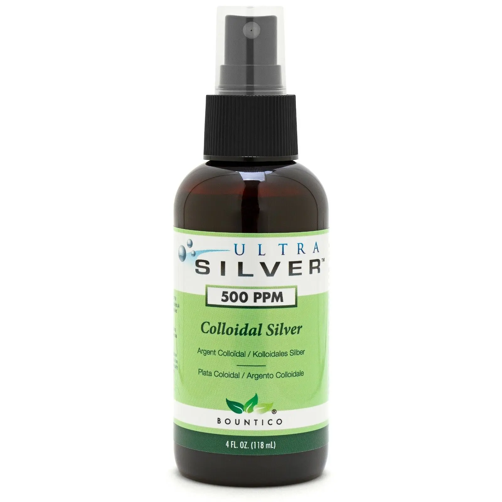 Ultra Silver Colloidal Silver Liquid, 500 PPM, 4 oz Fine Mist Spray for Household Wellness Supplements