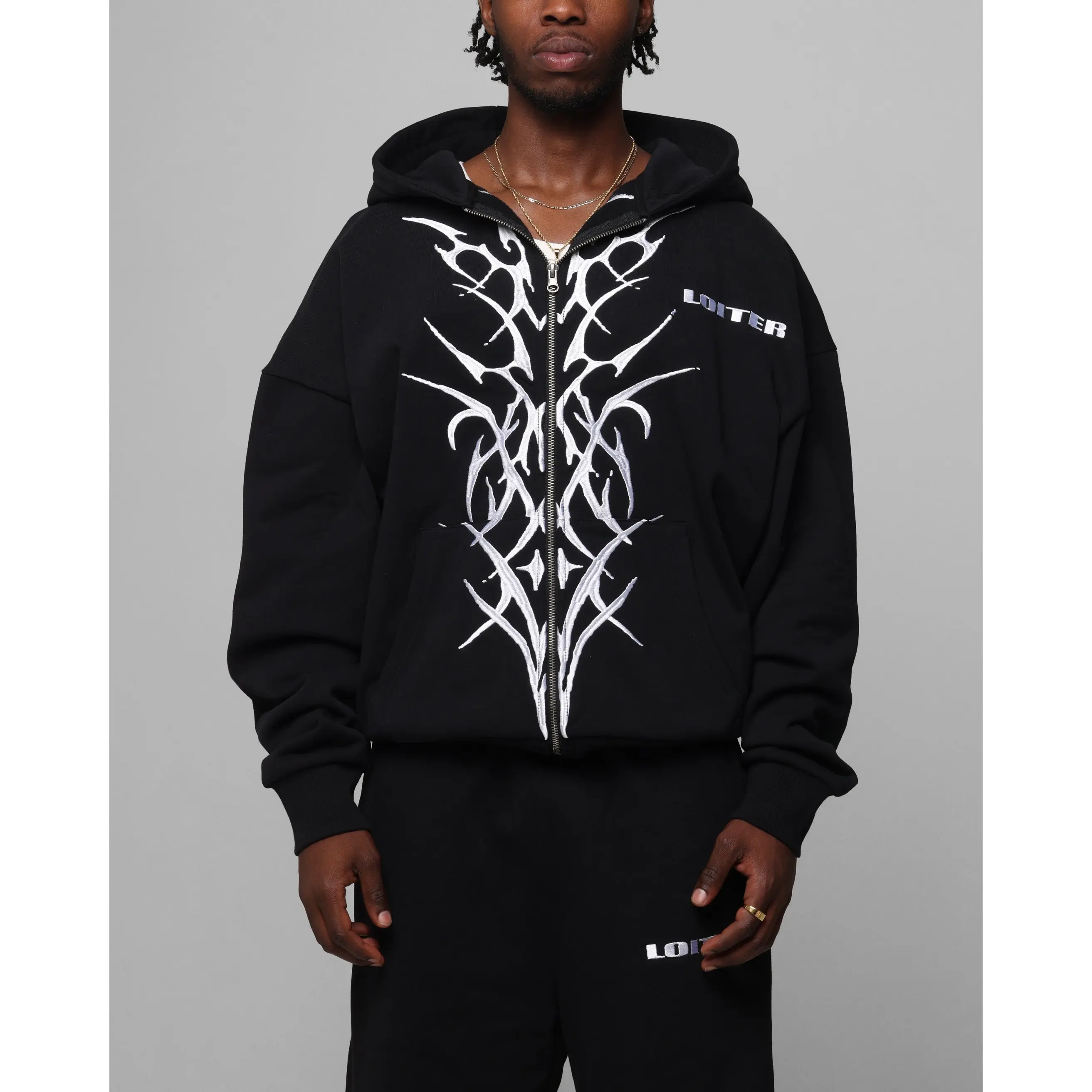 Loiter Blood Born Zip Hoodie Black