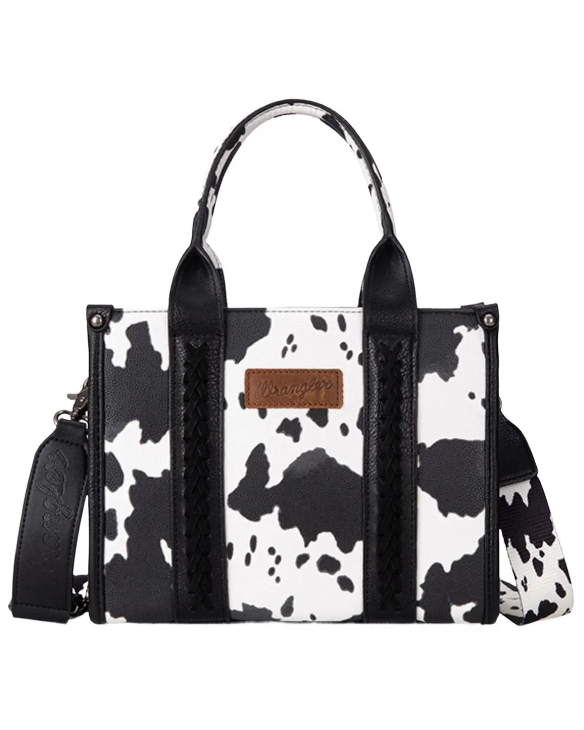 Wrangler Women's Women'S Cow Print Concealed Carry Crossbody Tote - Wg133-8120S Bk
