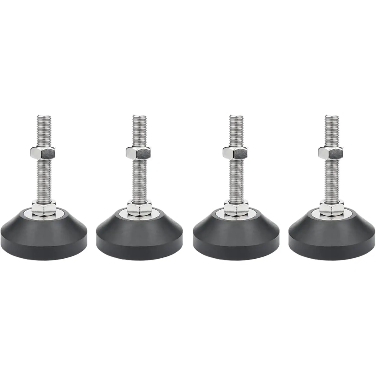 4 Pcs M6 Heavy Duty Adjustable Height Furniture Leveling Feet, D40*M6*L120 Threaded Height Adjuster with Good Stability & Low Vibration for Tables, Chairs, Cabinets, Sofa, Furniture & Machinery