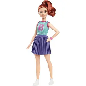 Barbie Fashionistas Doll #232 in Jersey Top And Pleated Purple Skirt, Red Hair  [Collectible Figurine/Statue/Bust]