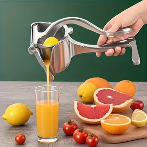 1pc Manual Fruit Press Juicer, Heavy Duty Single Press Lemon Squeezer Premium Quality Metal Aluminum Alloy Hand Juicer Fruit Juice Extractor Fruit Squeezer for Lemon, Orange, Grape, Apple, Cucumber Kitchen Gadgets Kitchen Tool Ergonomic Handle.