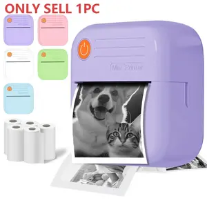 Mini Portable Inkless Sticker Machine,Printer set,rechargeable instant photo paper printer, compatible with iPhone and Android, perfect for shooting events,Used for Notes,Diaries DIY,learning graphics,photos, Portable Handheld Printer