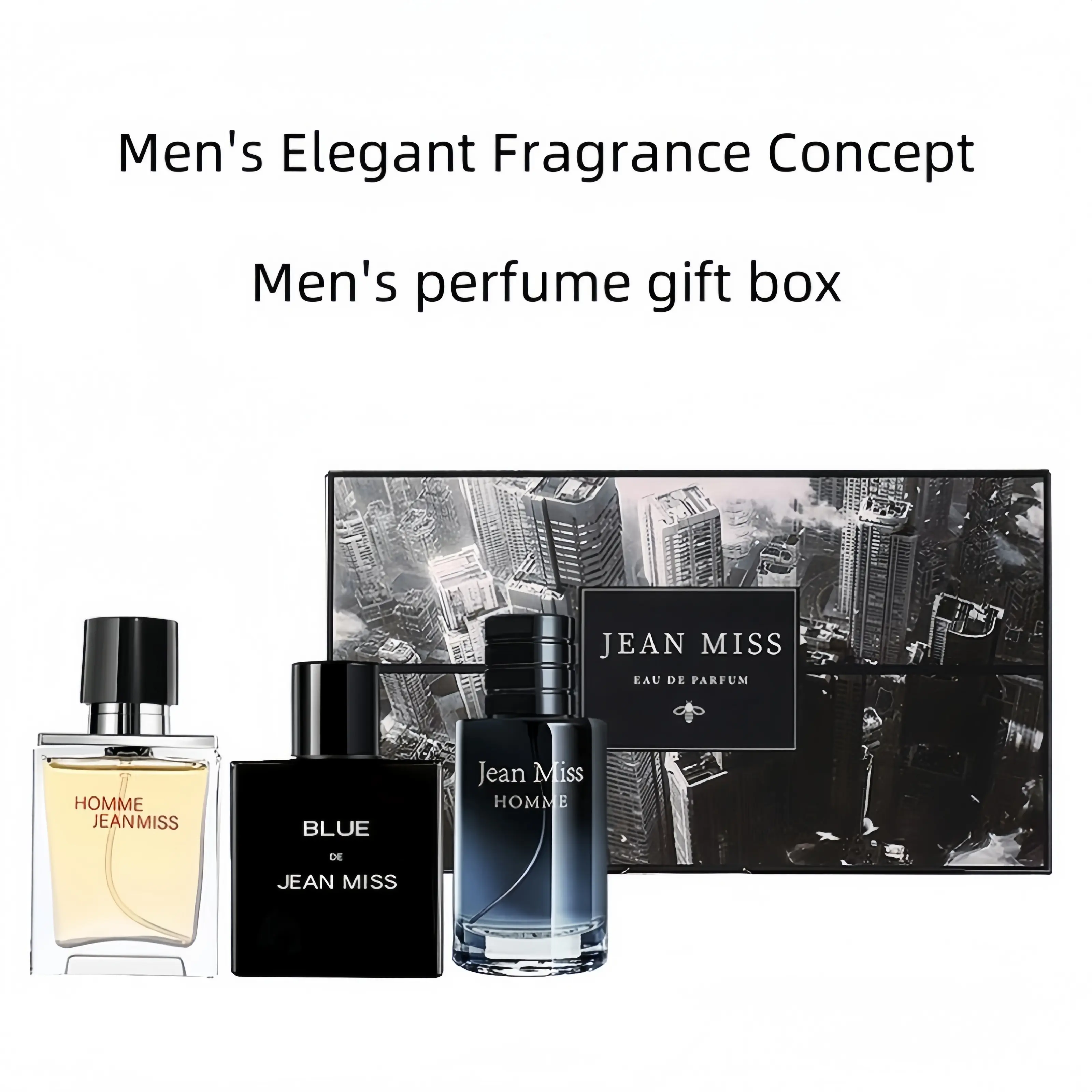 JEAN MISS 3-Piece Unisex Perfume Set 3×30ml | Floral & Spicy Aroma, Aquatic Notes | Ideal Gift for Couples, Dates & Gatherings, Mini Fragrance Gift Box