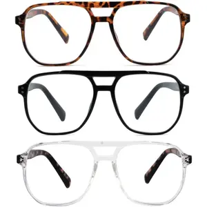 Oversized Reading Glasses for Women and Men,Blue Light Retro Aviator Reader Spring Hinge
