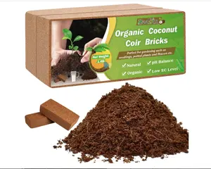 ZeeDix 2 Pcs Premium Coconut Coir Compressed 100% Organic Coco Coir Brick with Low EC and pH Balance for Plants Gardening Herbs