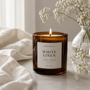 HOUSE1111 | WHITE LINEN | Luxury Candle | Clean Linen & Soft Musk | Premium Home Fragrance