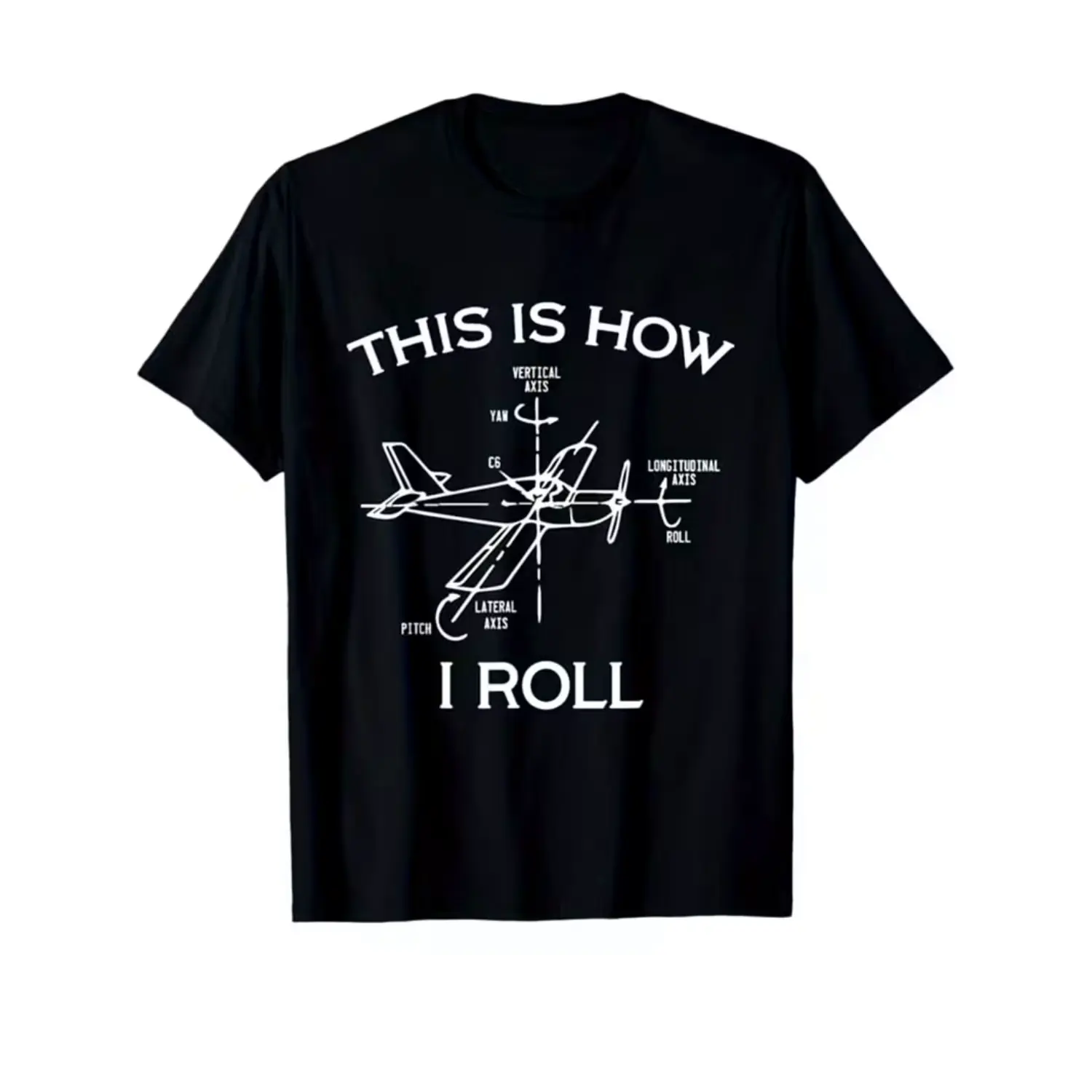 2D Men's Aviation Graphic Pilot T-Shirt, Casual Round Neck Short Sleeve Tee, Stylish Printed Graphic T-Shirt for Men