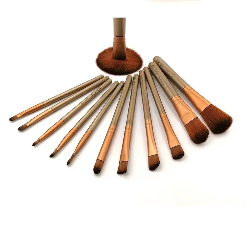 Portable 12-Piece Makeup Brush Set with Travel Storage Case, Soft Bristles for Flawless Foundation, Contour, Blush & Eye Makeup