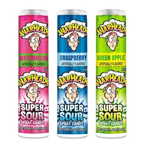 WARHEADS - Super Sour Candy Spray - Blue Raspberry, Green Apple and Watermelon Flavors - 0.68 oz. Bottles - 3 Pack