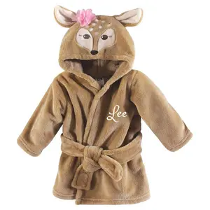 Personalized Plush Baby Bathrobe -Fawn