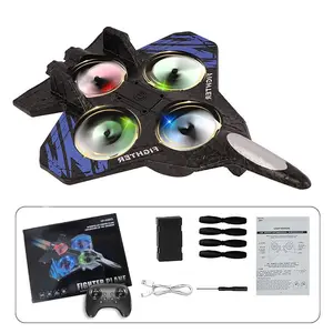 mother's Day Gift Remote Control Fighter Plane with 4 Propellers & Charging Cable for Daily Play & Holiday Entertainment