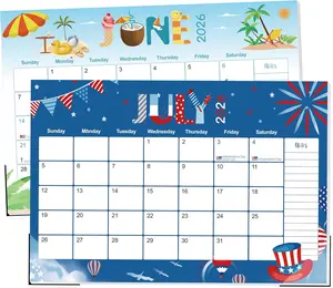 Desk Calendar 2026-2027, 19-Month School Year Calendar, 2026 Jun. - 2027 Dec, 17"x11.5" Large Monthly Desk Planner with Corner Protectors, Ample Blocks ＆ Notes for Home Office
