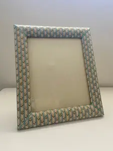 Vintage Fabric Picture Frame with Unique Design Patterned Edges