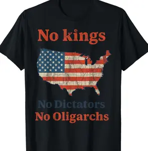 No Kings No Dictators No Oligarchs Anti Oligarchy Resist T-Shirt VQA