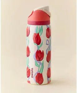 [SPECIAL EDITION] Owala Tulip Bouquet 32oz FreeSip Water Bottle | Limited Edition Red Tulip Floral Insulated Stainless Steel Bottle | Leakproof Travel Gym Daily Hydration Cup Gift for Women