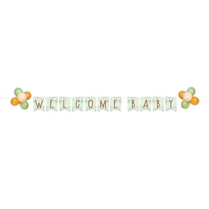 Teddy Bear Ribbon Banner with Balloons