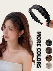 Women's Braided Ponytail Hair Accessory, High-Temperature Fiber Fake Hair Headband, Anti-Slip Design, Fashionable and Practical, Perfect for Daily Wear, Headbands Women, No Slip Headbands