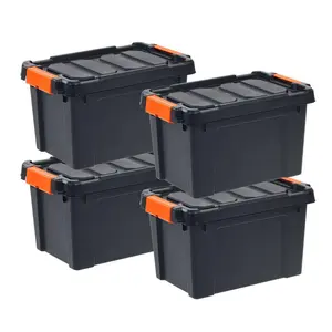 5 gal. Heavy-Duty Stackable Storage Tote (Set of 4)
