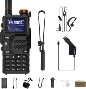Radio Ham Radio Handheld K5PLUS 10W Long Range Walkie Talkies 5RM K5 Two Way Radio NOAA Weather Receiver with Copy Frequency,AM,USB-C Charging for Hiking Survival Gear