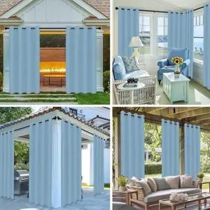 4-Piece Outdoor Curtain Set for Patio, All-Weather Balcony Drapes for Apartments and Porches, Versatile Home Decor Solutions, Home Decoration Curtain