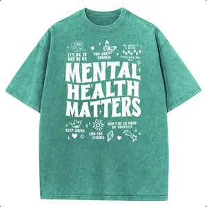 "Mental Health Matters" Washed T-Shirt | Soft Cotton Streetwear Tee for Men & Women