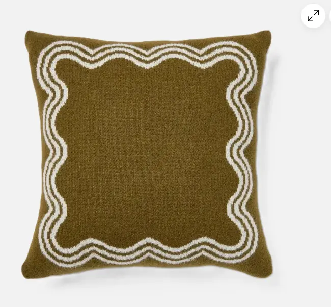 Jacquard Knit Accent Throw Pillow Threshold Oversized 24" x 24" Dark Olive Green SHOWROOM ITEM