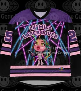 Lil' Miss Laser Lover Lightweight Festival Hockey Jersey – EDM Rave Clothing, Womens Festival Wear, Lost Lands Outfit, EDC