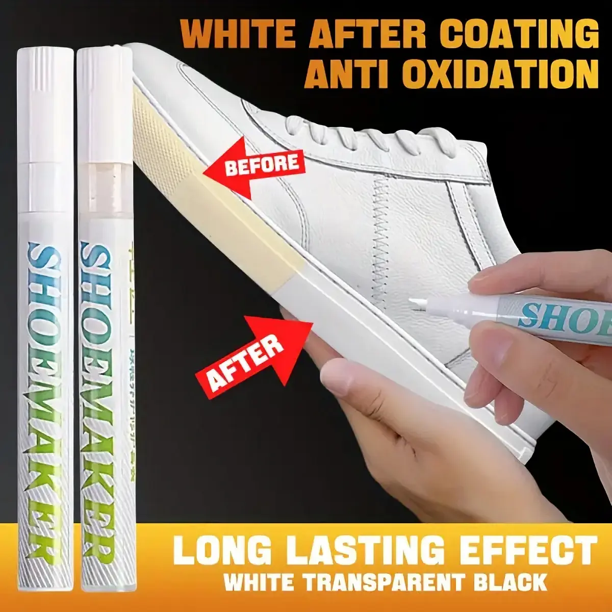 Shoe Revival Pen, Instant Stain Remover & Color Filler, Easy Quick Shoe Care Solution, White Shoes Cleaner, Waterproof Anti-Oxidation Whitening Pen, White Shoe Cleaner